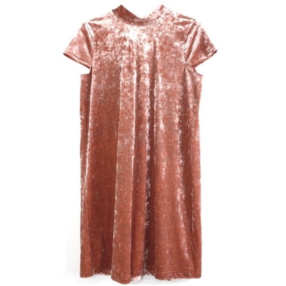 MADEWELL Crushed Velvet Mockneck Mini Dress Style Soft Orange Size XS # K1070 - Picture 3 of 7